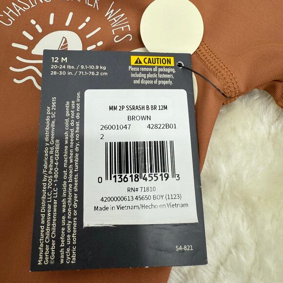 NWT Modern Moments Toddler Boys Rashguard and Swim Trunks 12M - Picture 6 of 11